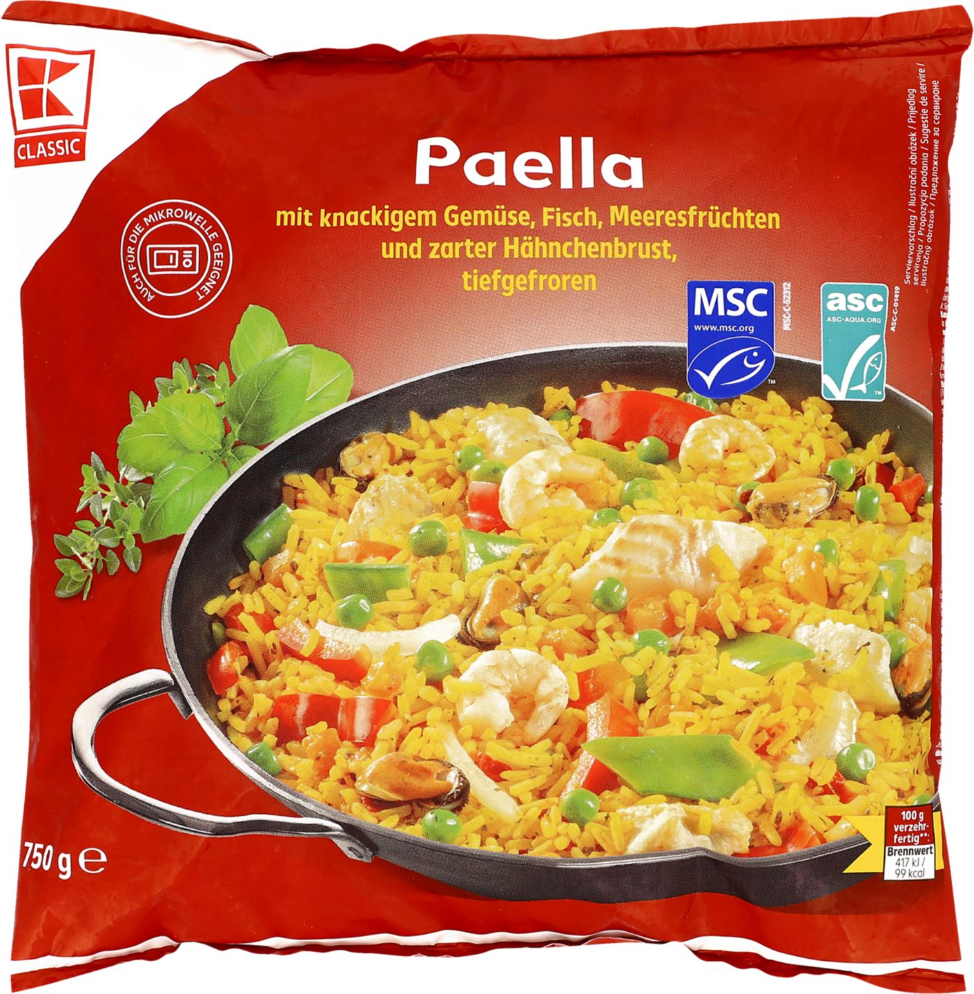 K-CLASSIC Paella
mražené hotové jídlo