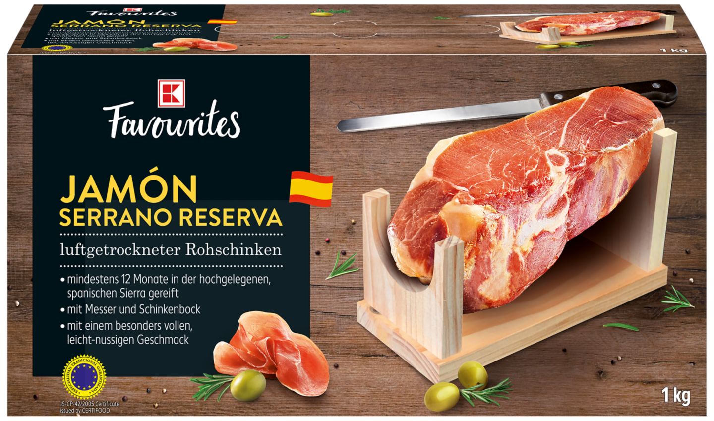 K-FAVOURITES Jamón Serrano Reserva am Stück, mit Bock