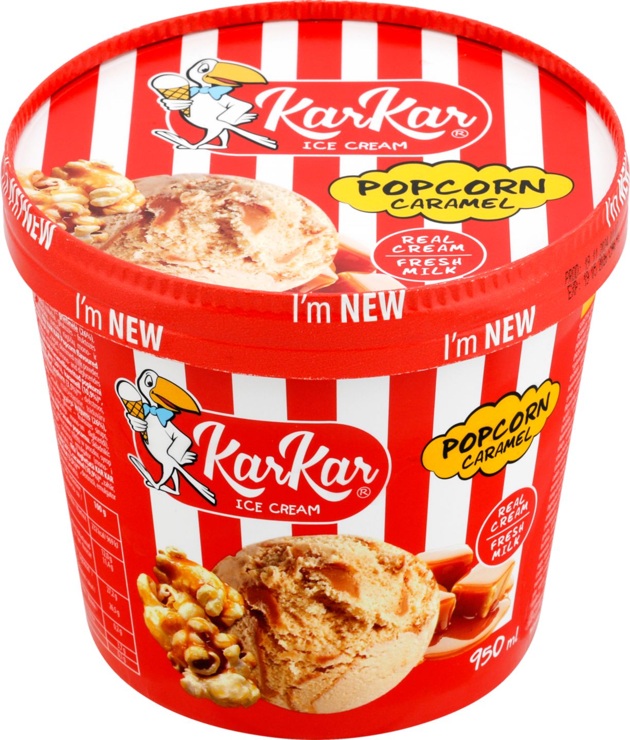 KAR KAR Zmrzlina s popcornem
a karamel. příchutí