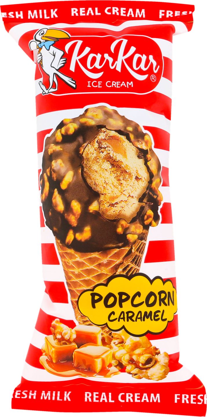 KAR KAR zmrzlina v kornoutu
s příchutí popcornu