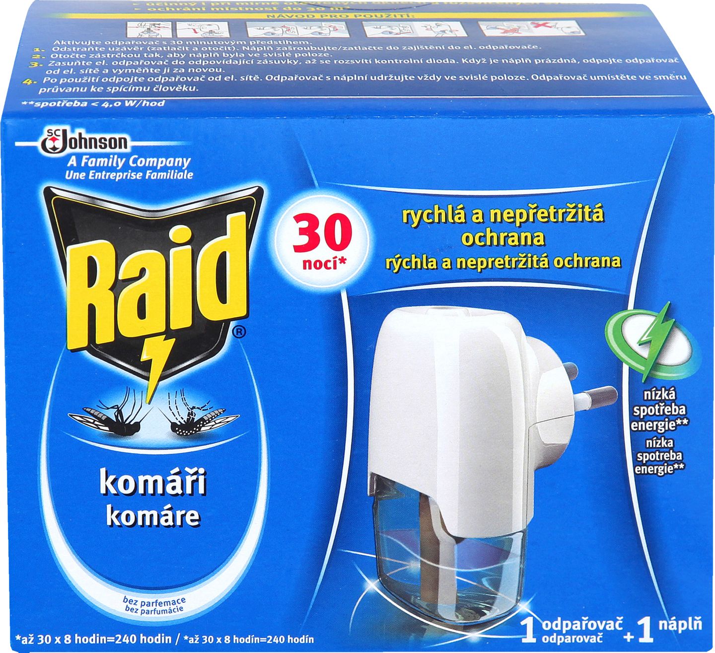Raid Elektrický odparovač
na ničenie komárov