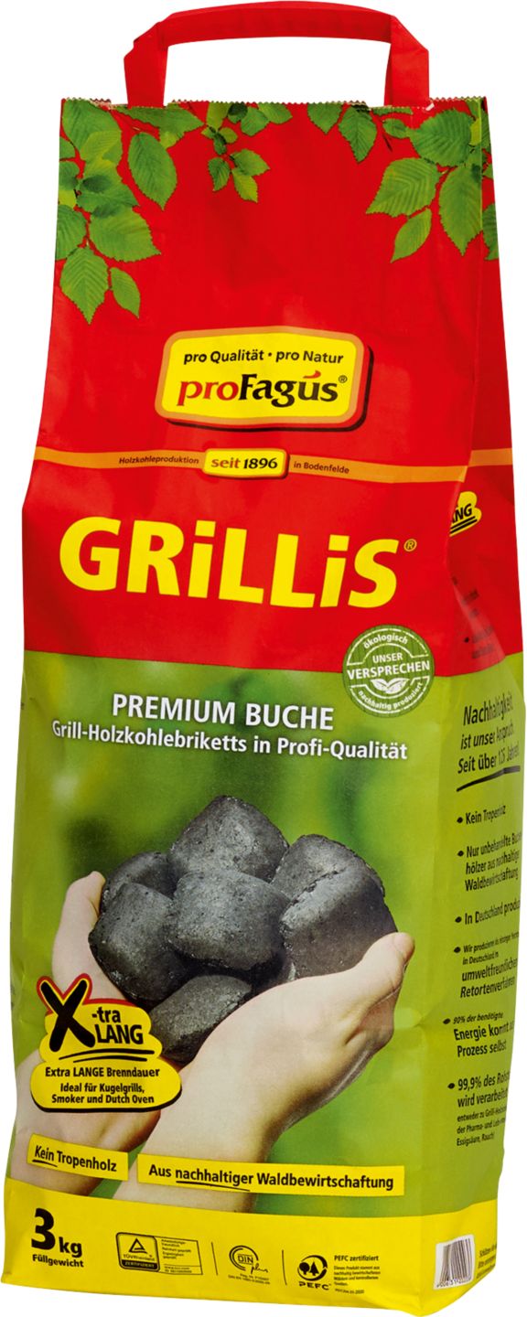 PROFAGUS Premium-Holzkohlebriketts »Grillis«