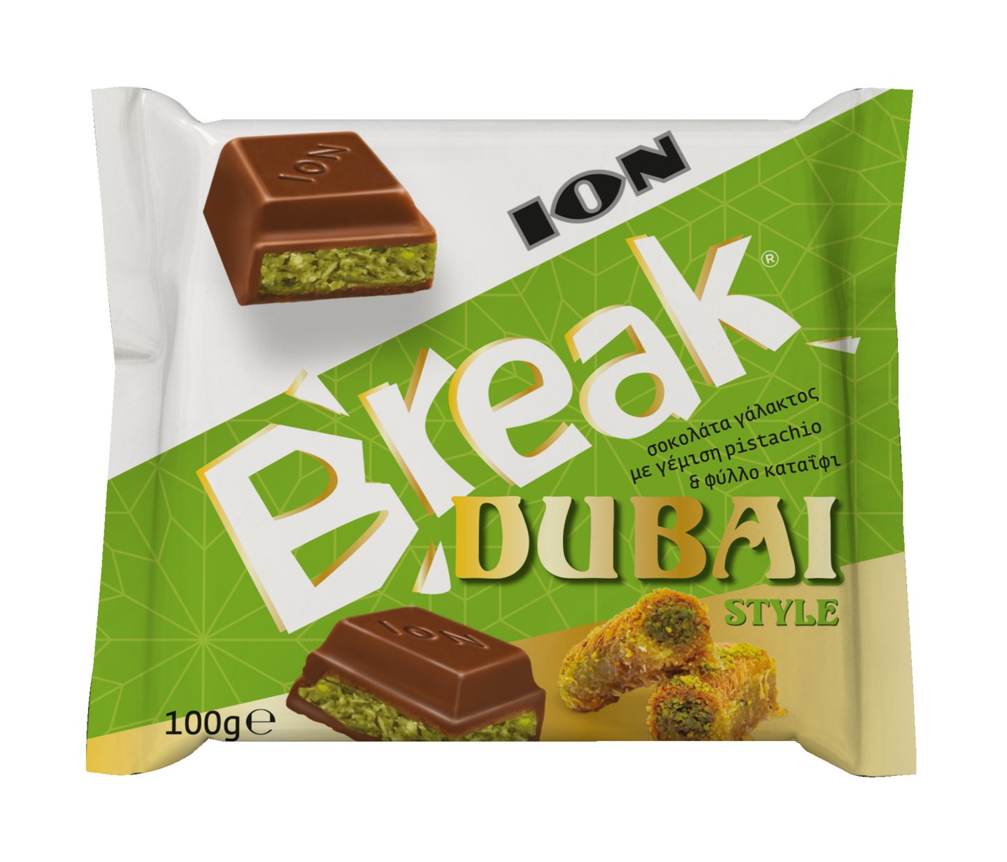 Изображение на BREAK Млечен шоколад Dubai Style
шамфъстък и кадаиф