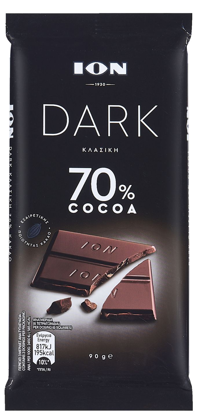 Изображение на ION DARK Натурален шоколад 70% какао
90 г