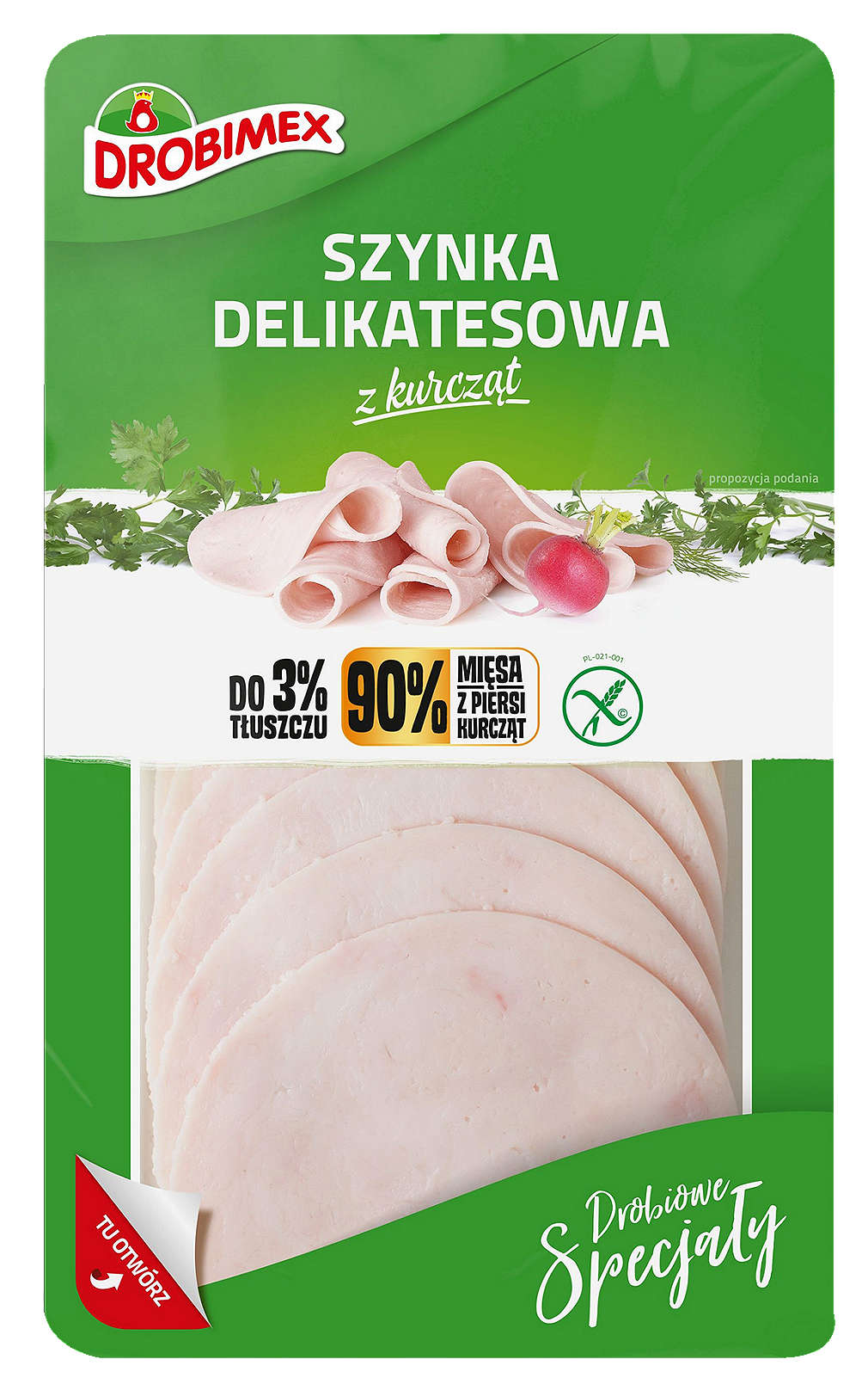 Zdjęcie oferty Drobimex Szynka delikatesowa z kurcząt, bez glutenu, 3%tł