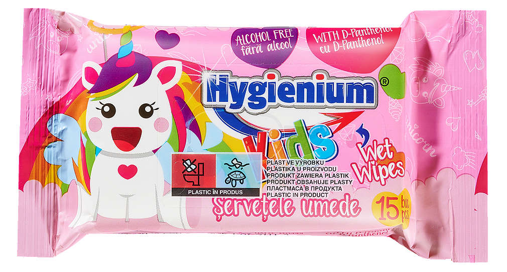 Изображение за продукта Hygienium Kids Мокри кърпички 15 бр.