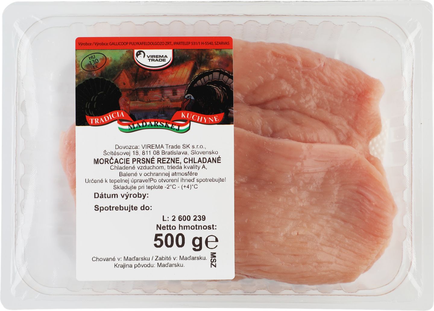 Morčacie prsné rezne chladené