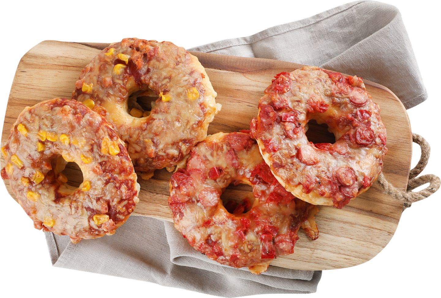 Pizza donut šunka a kukurica