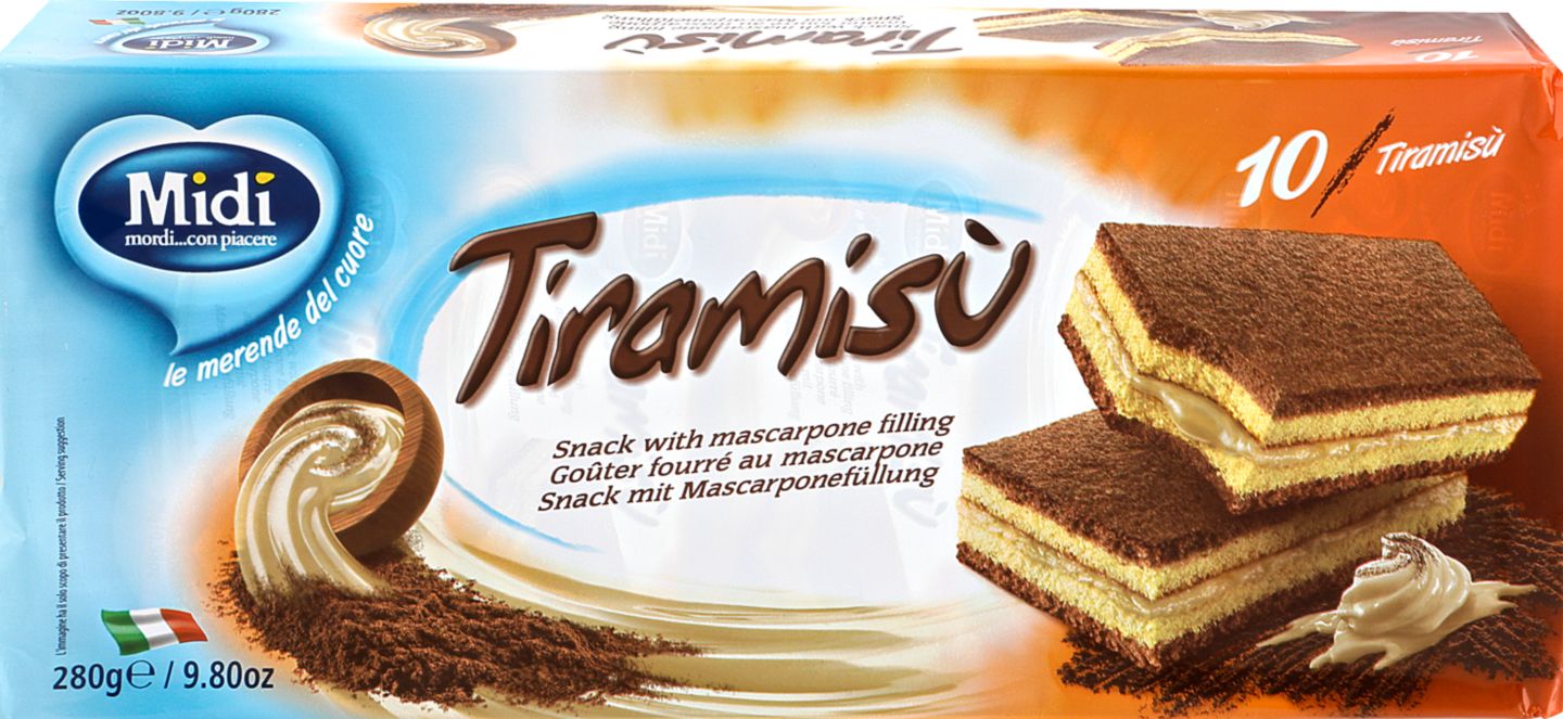 Midi Snack s náplní
s příchutí Tiramisu