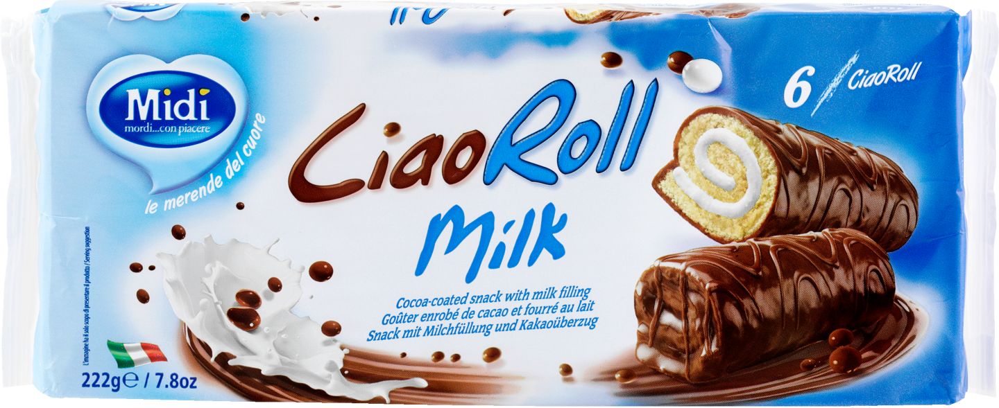 Midi Ciao Roll Milk
s mléčnou náplní