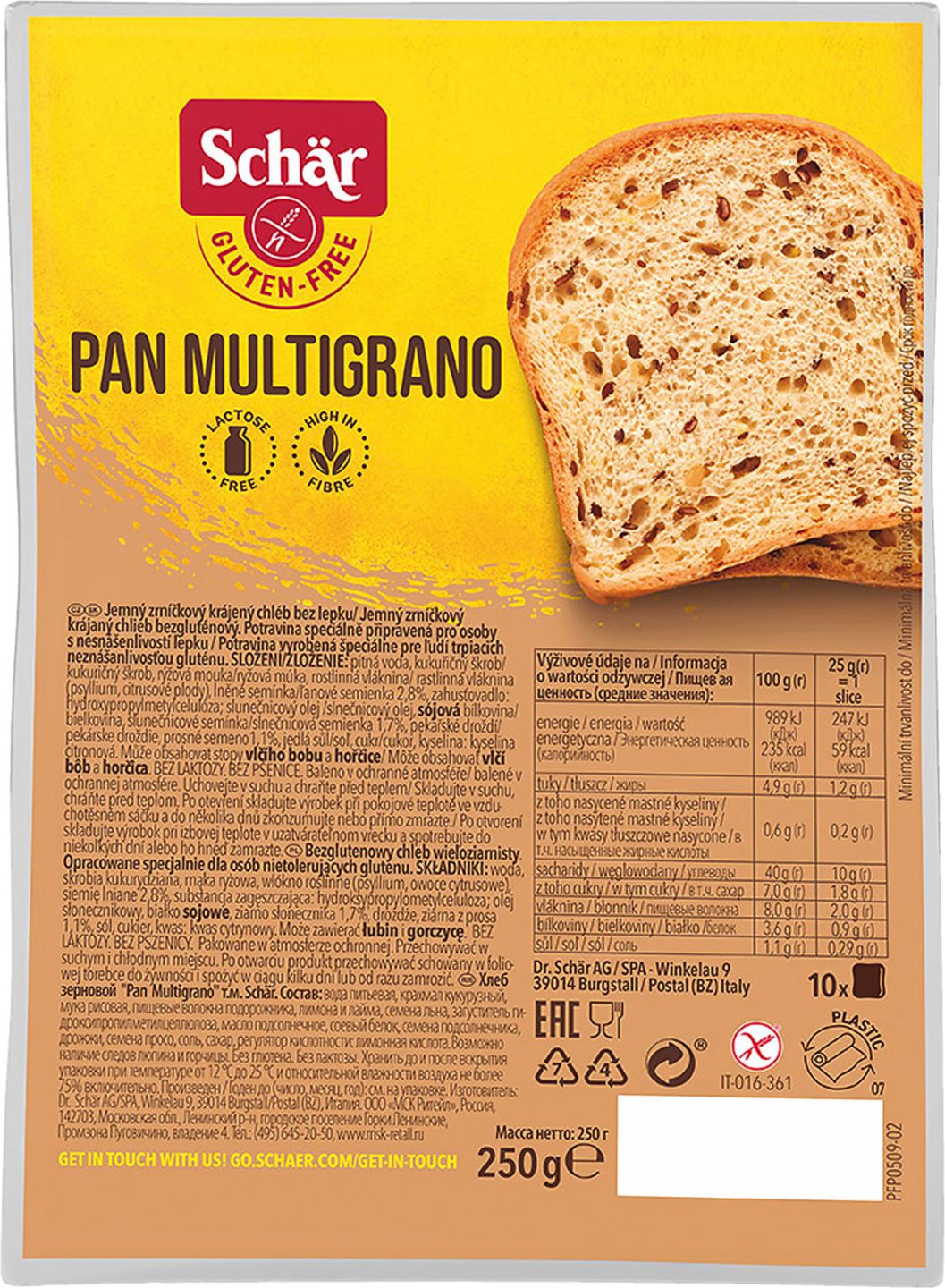 Schär Pan Multigrano
bezlepkový chléb