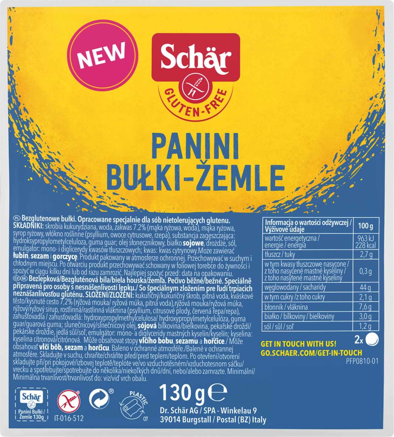 Schär Panini
bílá žemle, 2 kusy