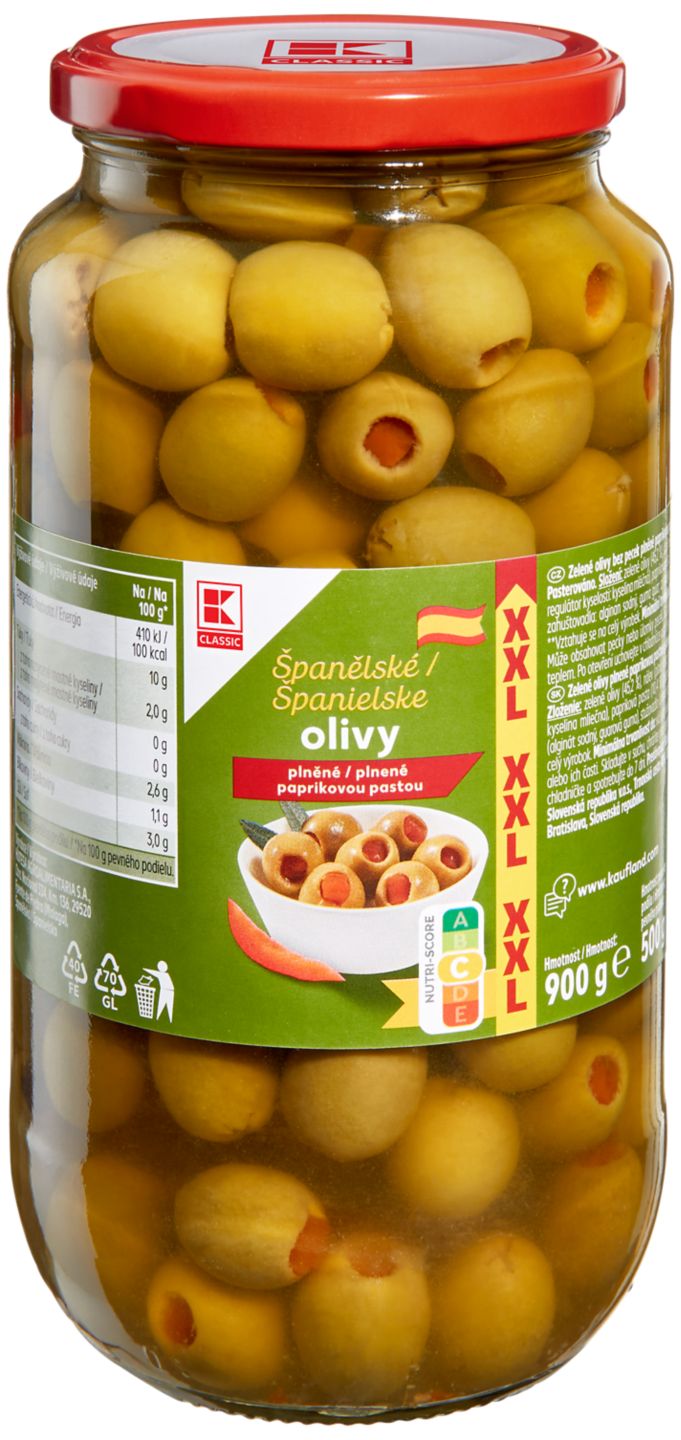 K-Classic Zelené olivy
s paprikou