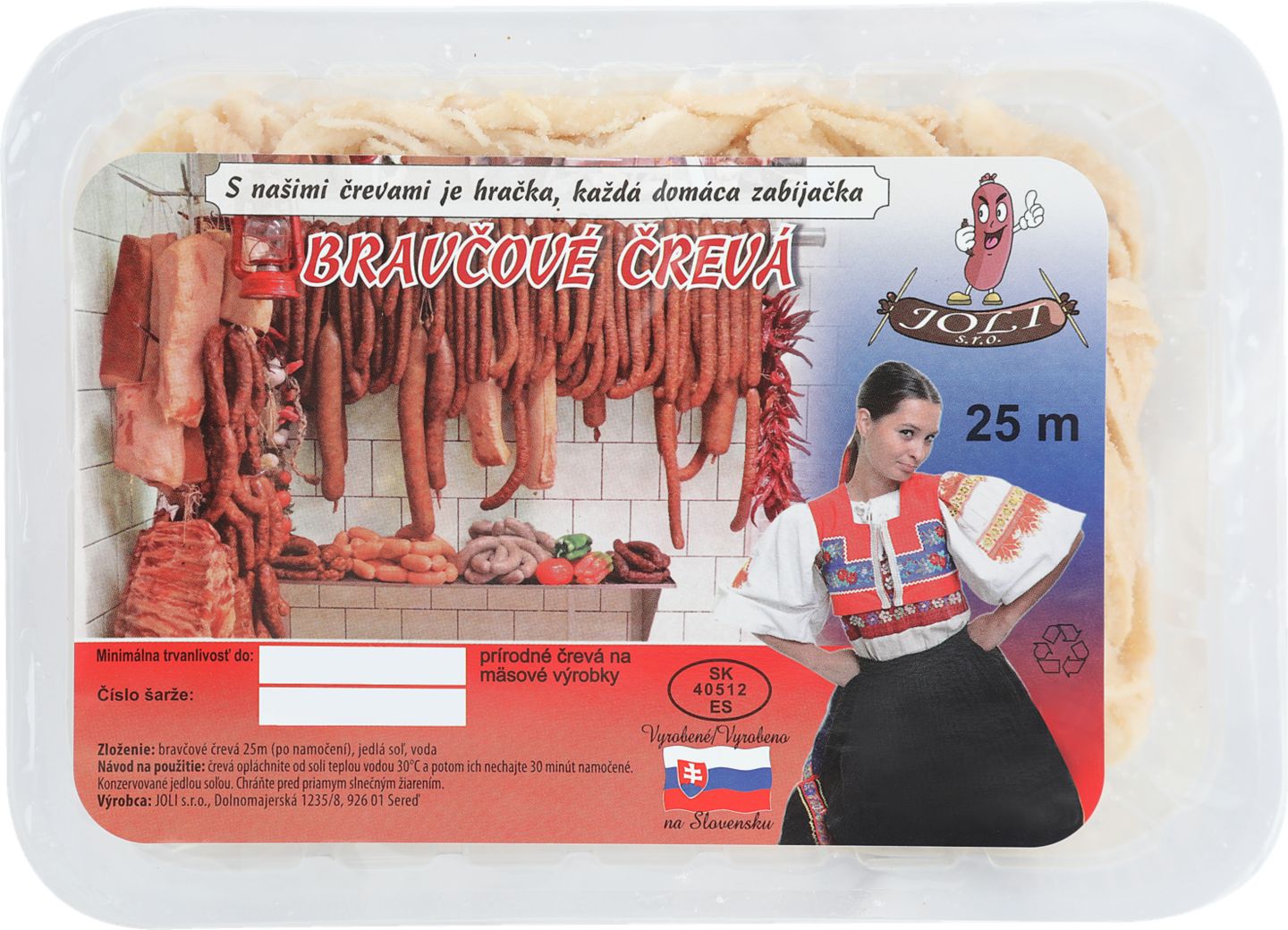 Bravčové črevá na klobásy 