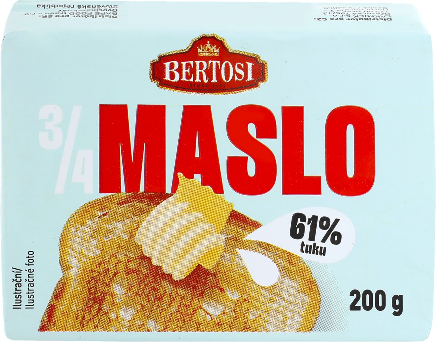 Bertosi Třičtvrtětučné máslo
61 % tuku