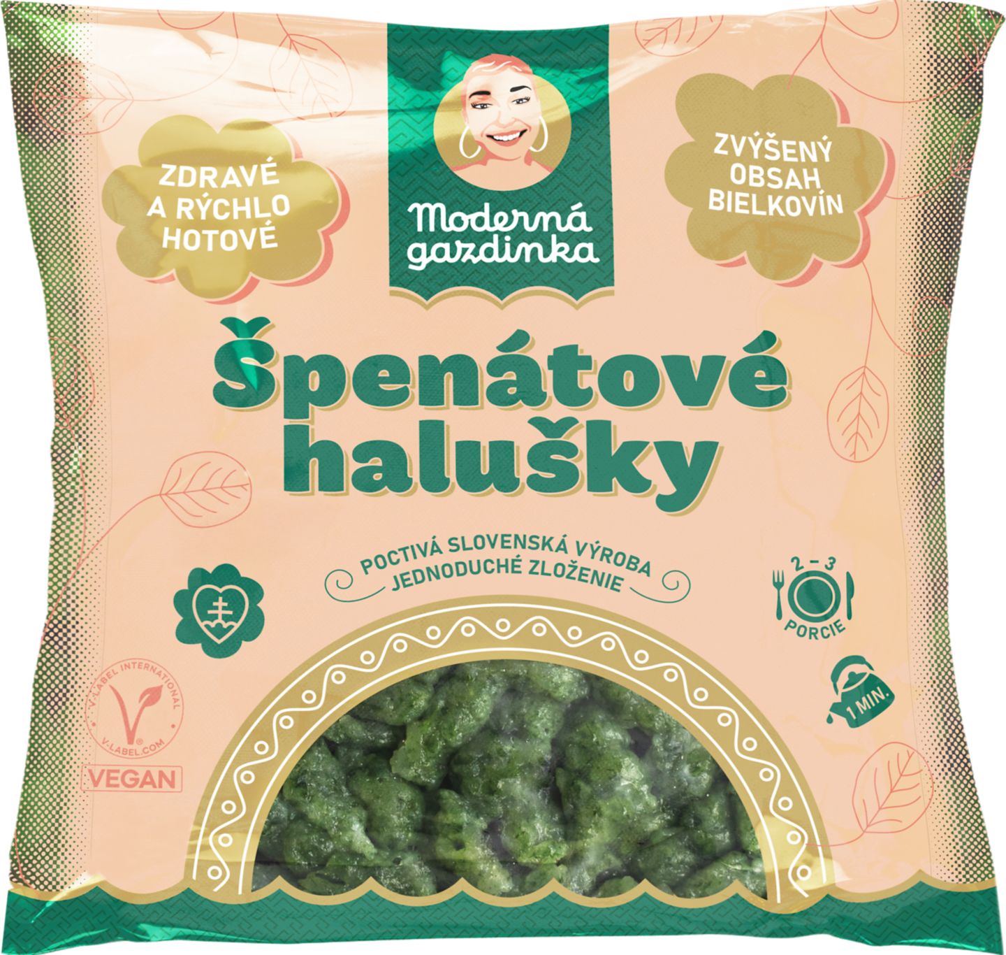 Moderná gazdinka Špenátové halušky