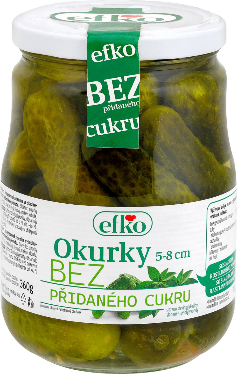 efko Okurky 5-8 cm
bez přidaného cukru