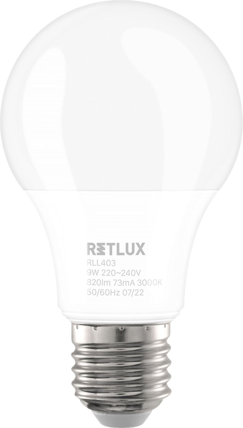 Retlux LED žárovka A60 E27 9W