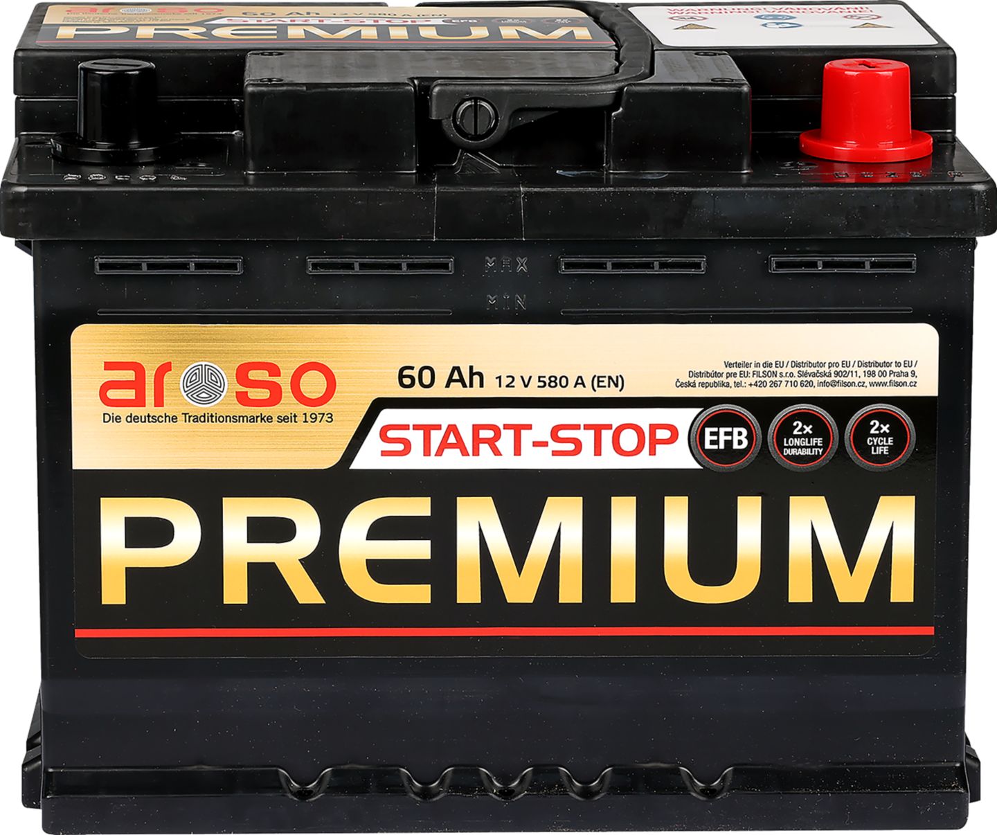 AROSO Autobaterie EFB 60Ah/580A
