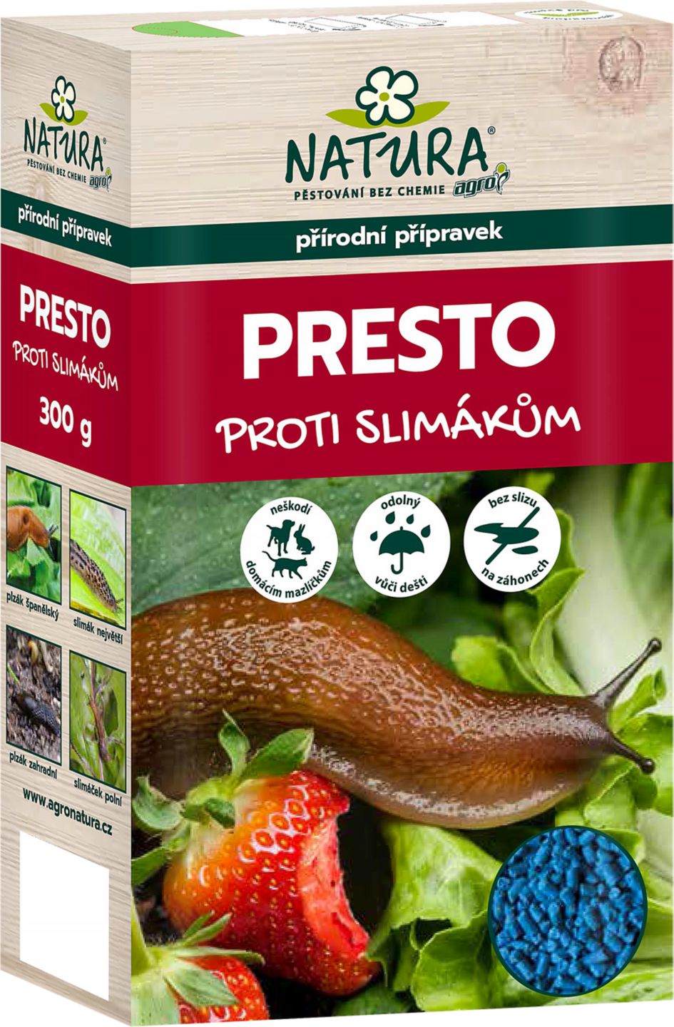 NATURA PRESTO k hubení všech druhů slimáků
a plžů