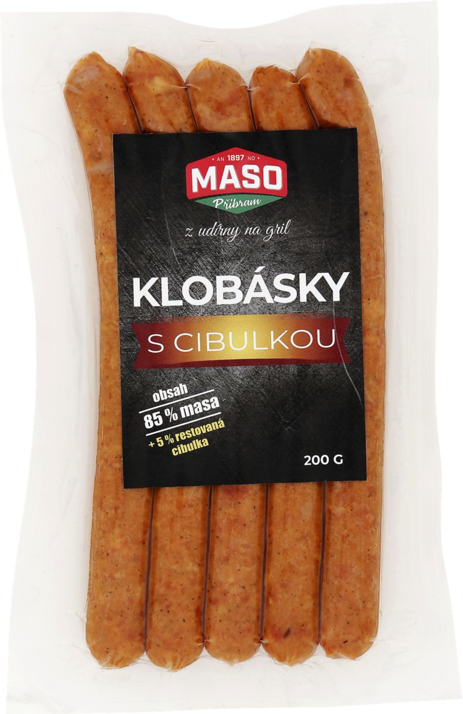 Maso Příbram Grilovací klobásky
s cibulkou