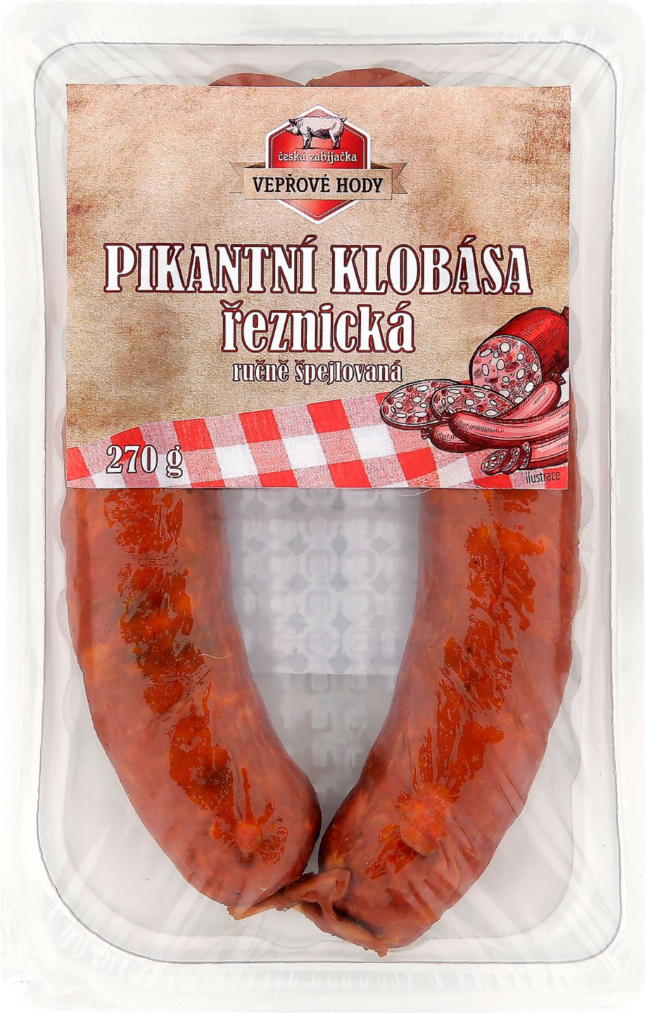 Uzeniny Příbram Řeznická klobása pikantní