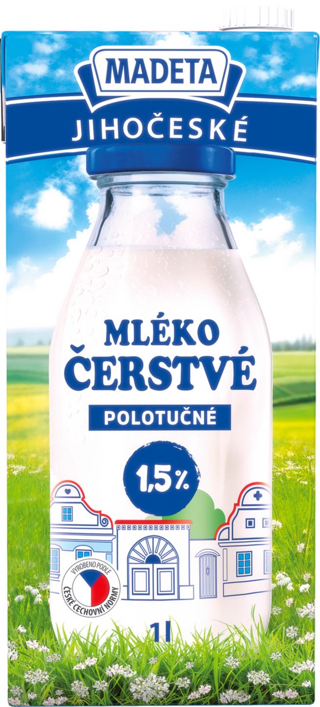 Madeta čerstvé mléko
polotučné 1,5%
