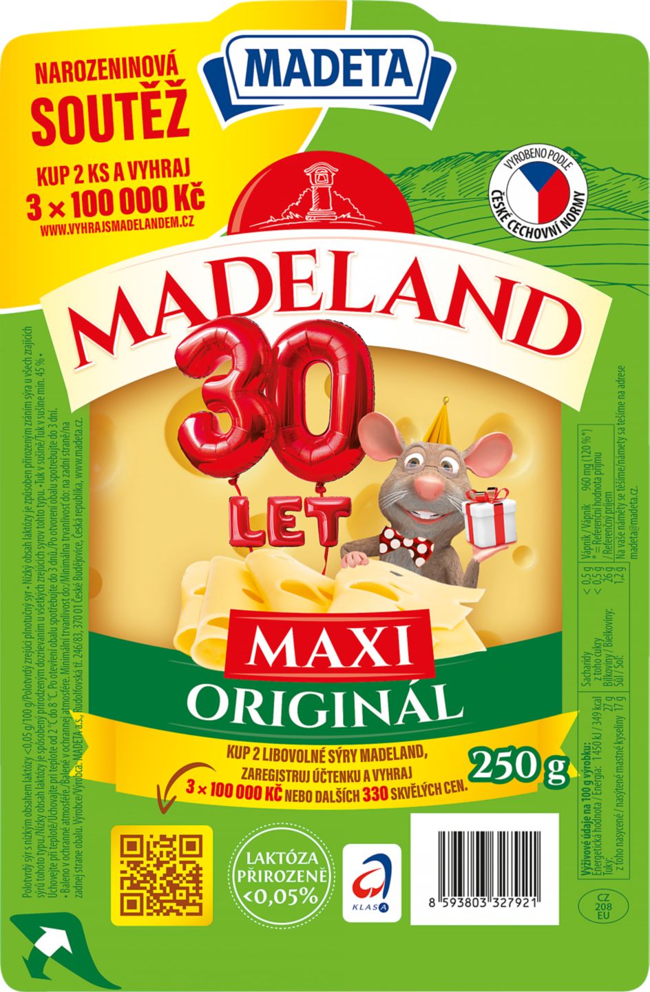 Madeta Madeland
polotvrdý sýr plátky