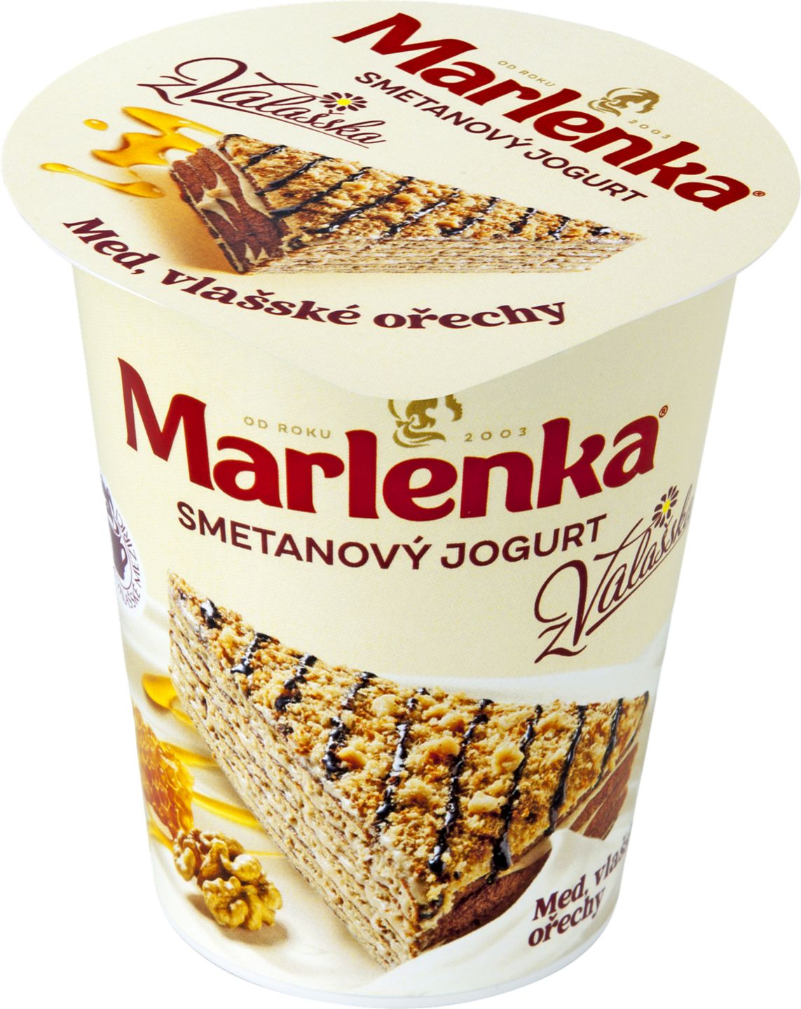 Marlenka Smetanový jogurt
med a vlašské ořechy