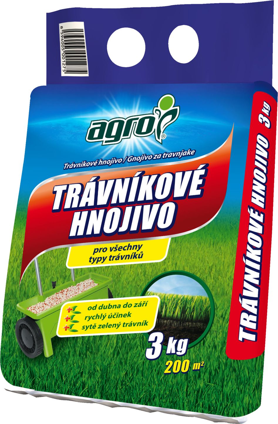 AGRO Trávníkové hnojivo
hmotnost: 3 kg