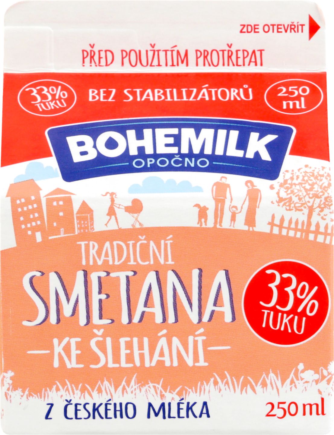 Bohemilk Opočno Smetana ke šlehání 33% tuku