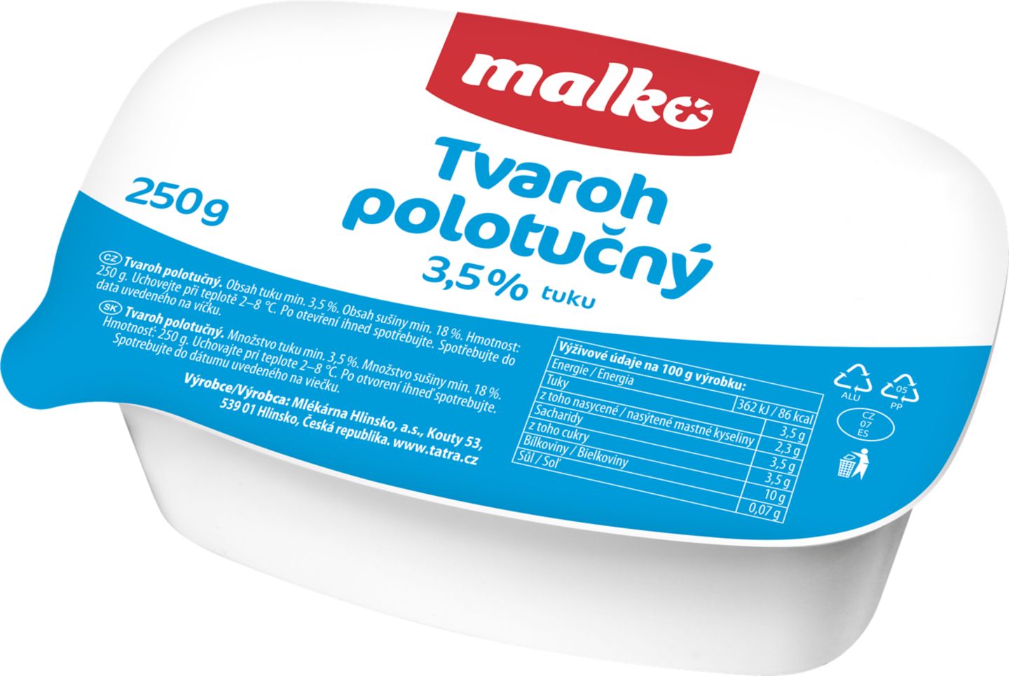 Malko tvaroh
různé druhy