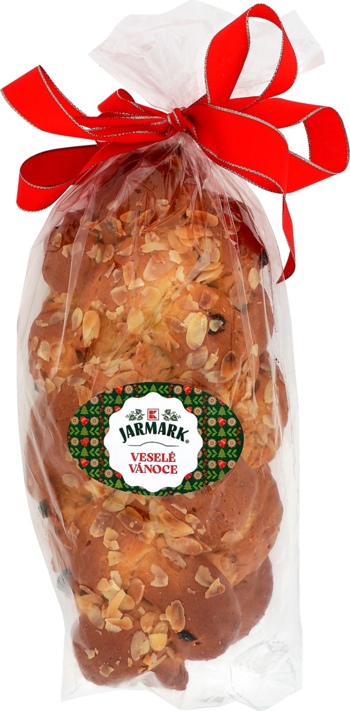 K-Jarmark Vánočka máslová
s rozinkami a mandlemi