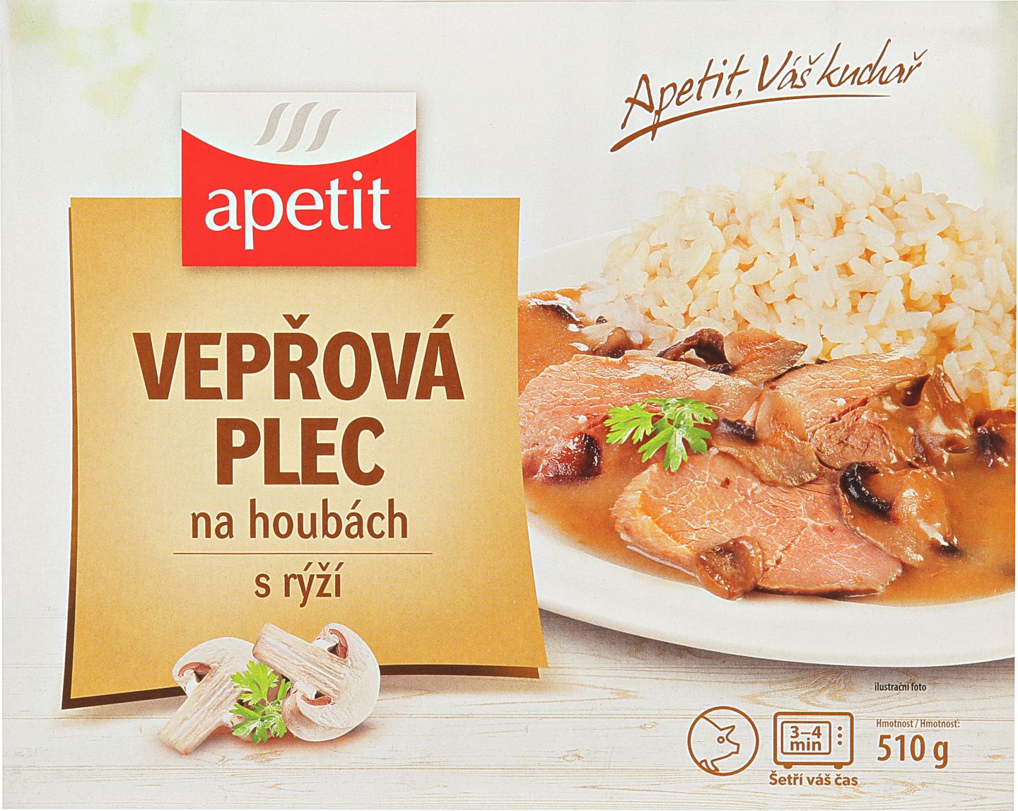 Hotové jídlo Vepř. plec na houbách s rýží
Hovězí tokáň s těstovinami