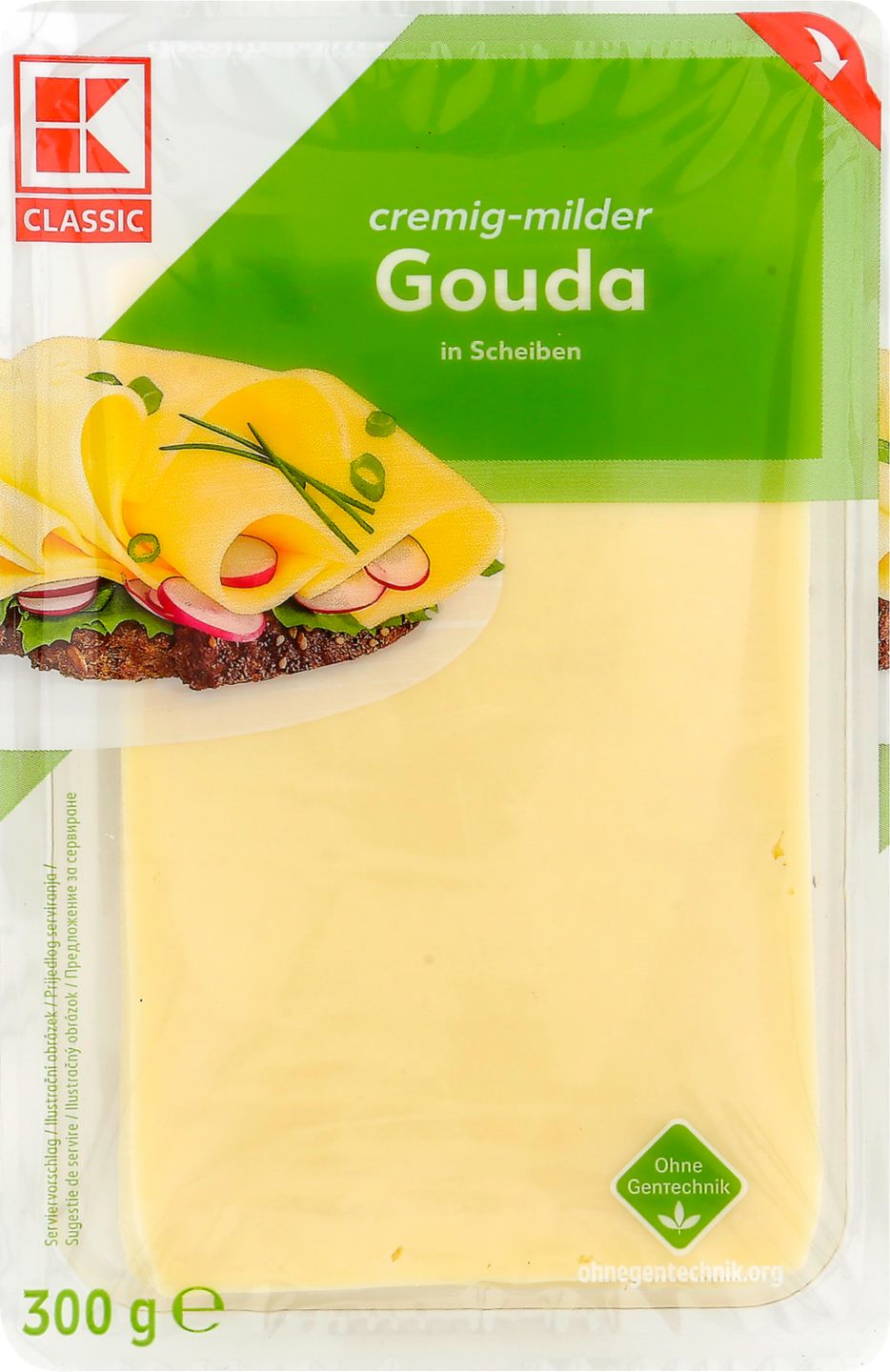 K-Classic Gouda 48%/Eidam 45%
plátky