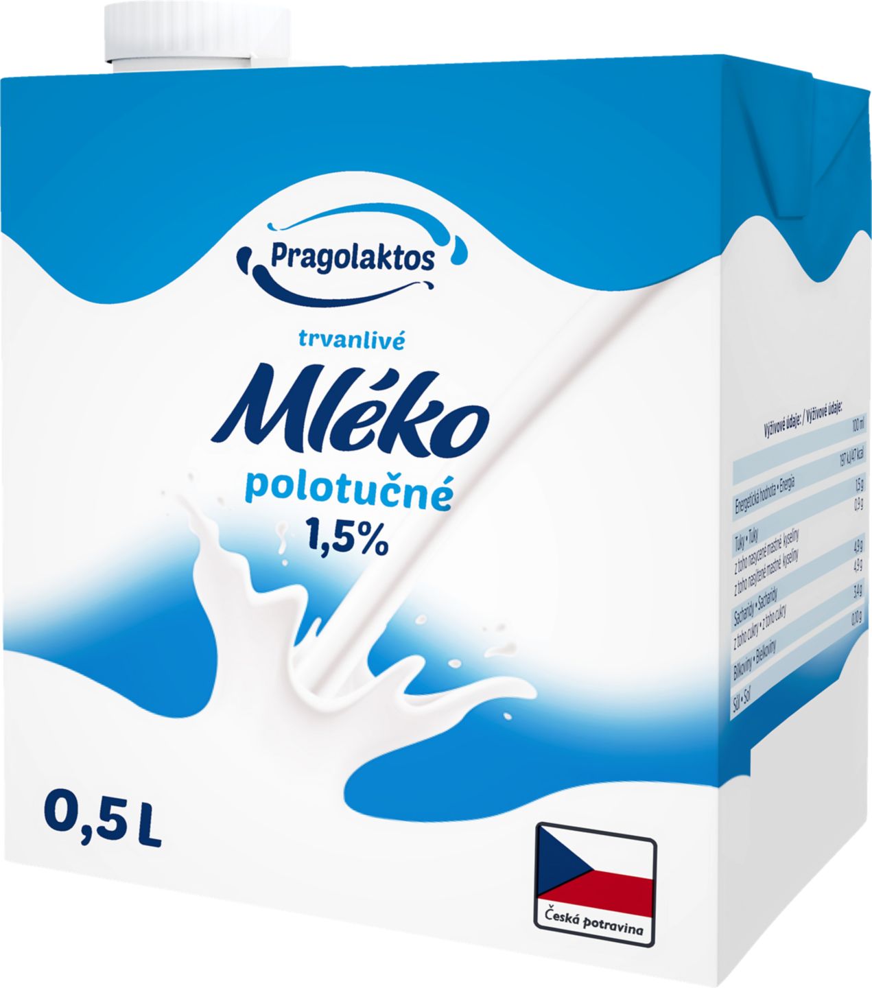 Pragolaktos Trvanlivé mléko
polotučné, tuk 1,5 %