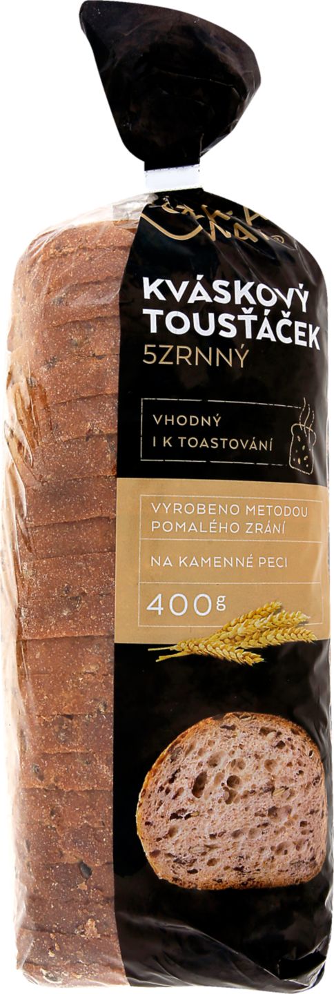 Kváskový tousťáček 5zrnný, krájený, balený