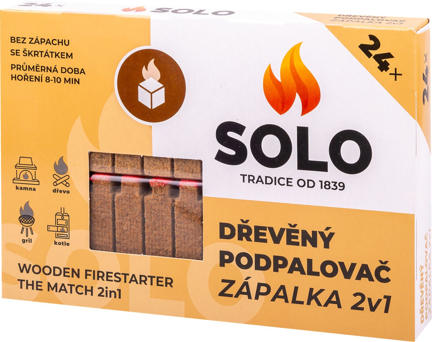SOLO Podpalovač Zápalka 2v1
cena za 1 kus