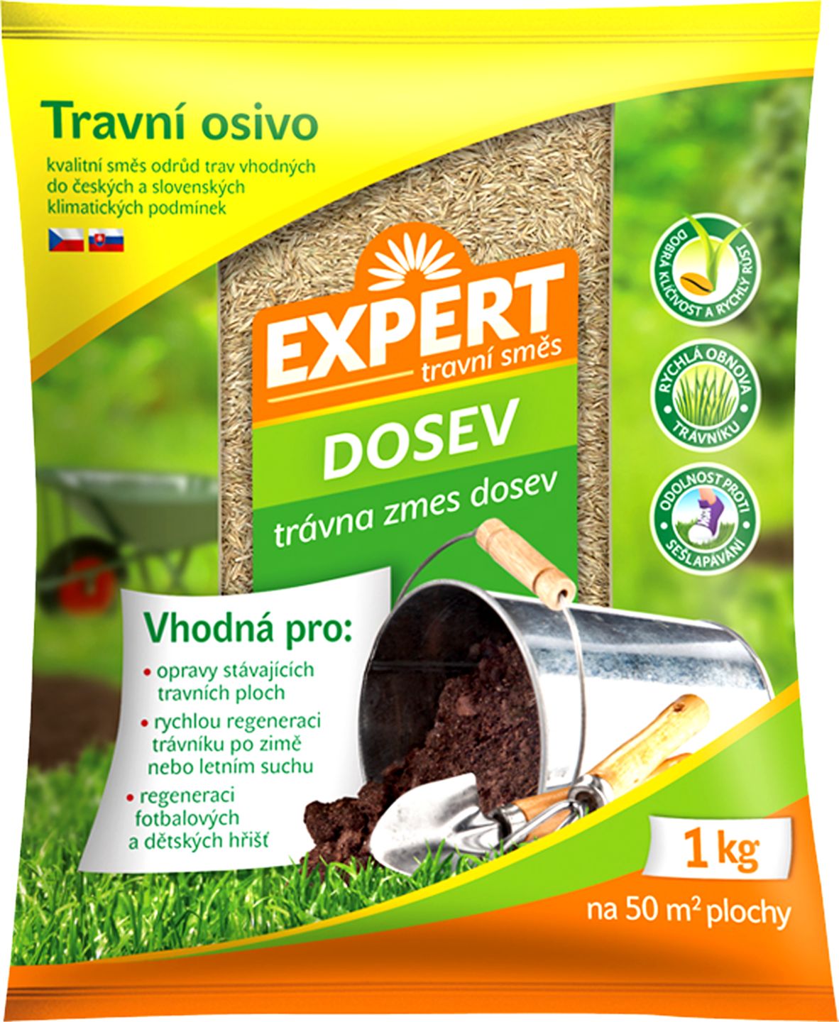 Travní směs EXPERT na dosev
hmotnost: 1 kg
