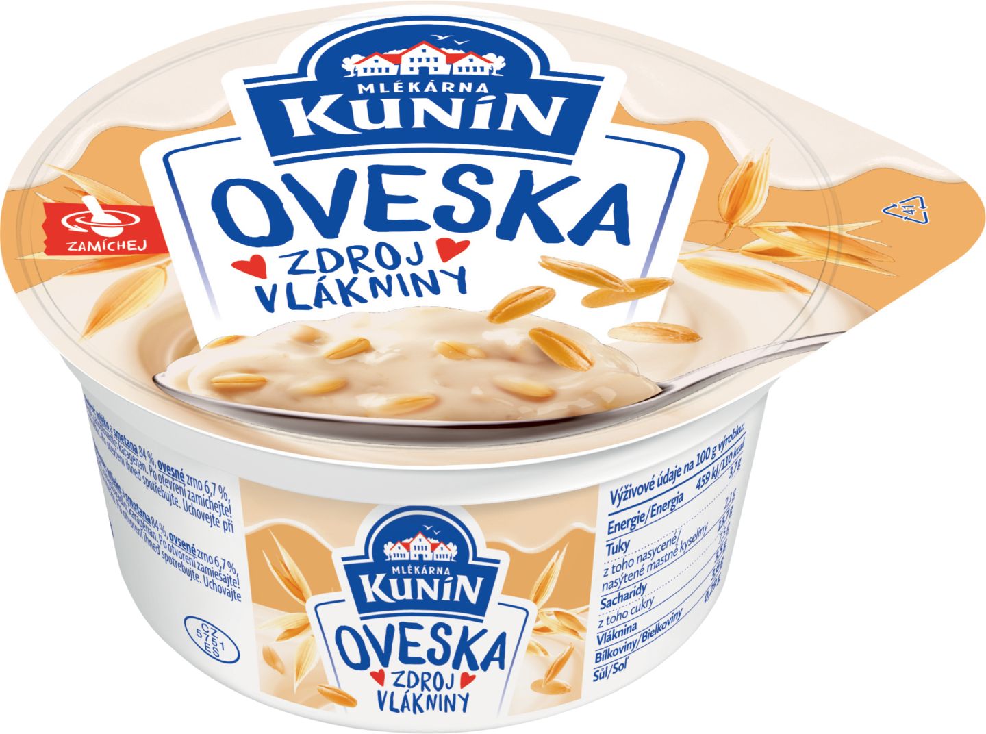 Kunín Oveska Ovsený mliečny výrobok