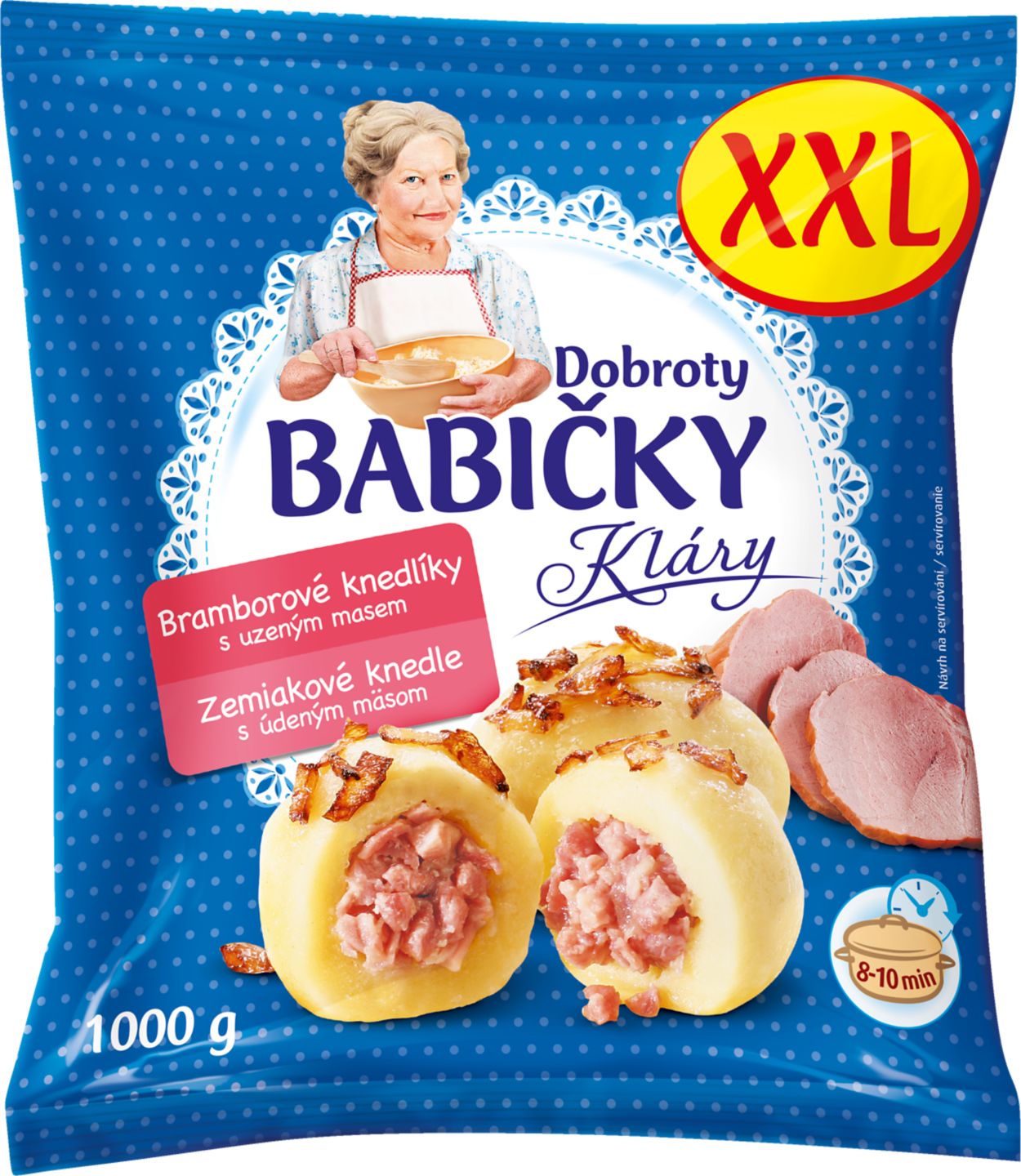 DOBROTY BABIČKY KLÁRY Bramborové knedlíky XXL
s uzeným masem