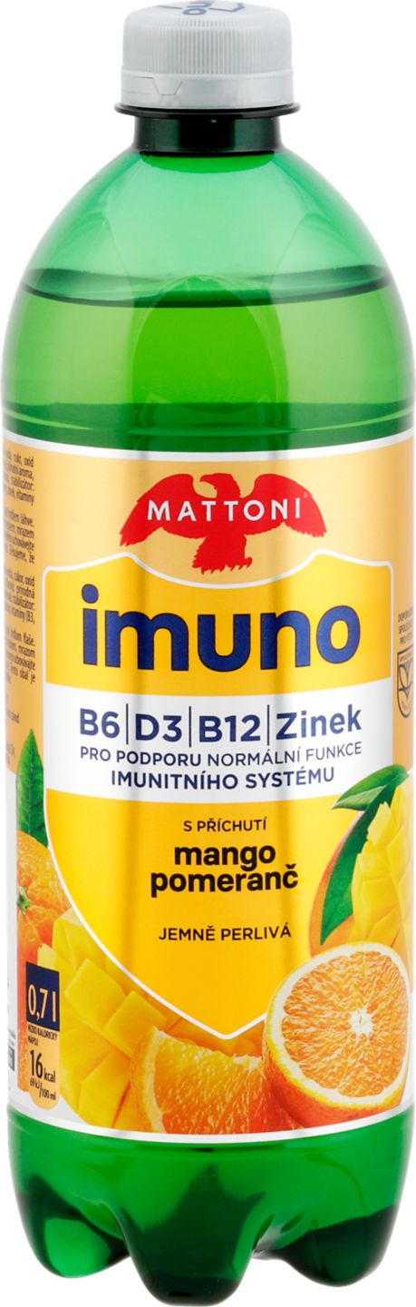 Mattoni Imuno Minerální voda ochucená
mango a pomeranč