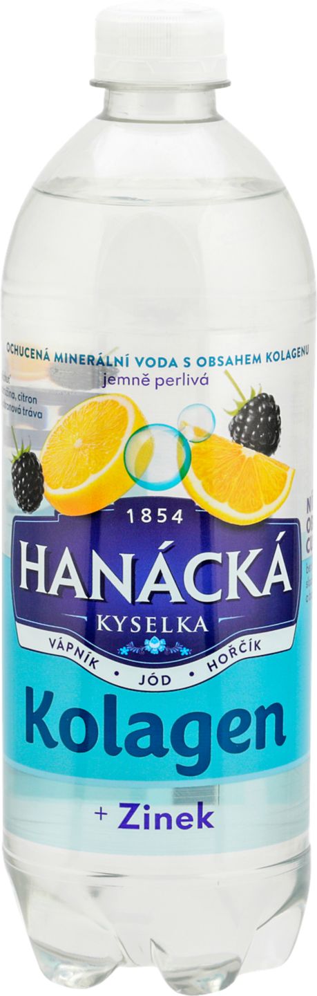 Hanácká kyselka kolagen Ochucená voda
příchuť ostružina, citron