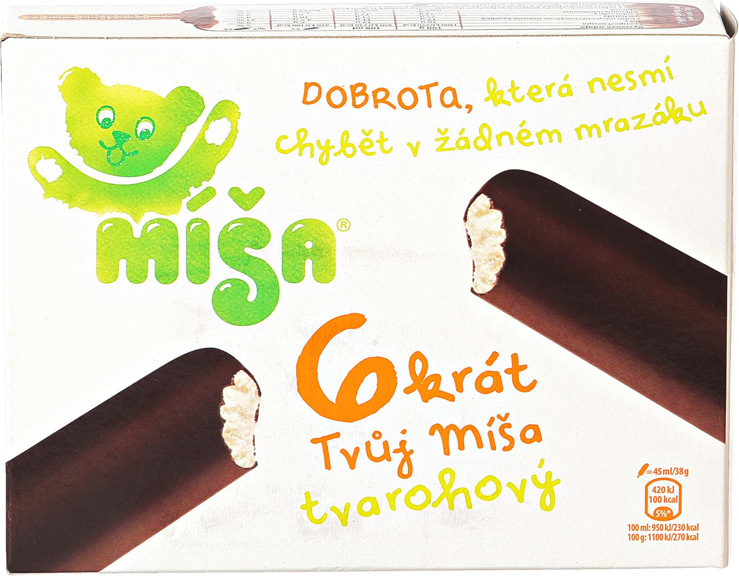 Míša Zmrzlina
tvarohová v kakaové polevě