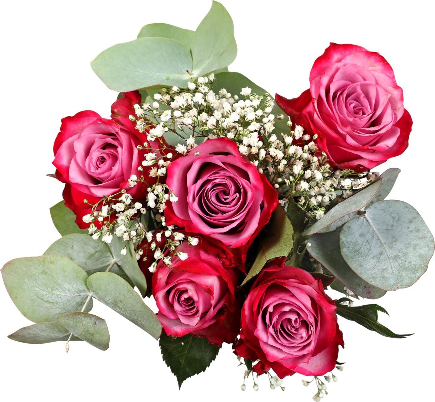 Kytice - Růže a eukalyptus 