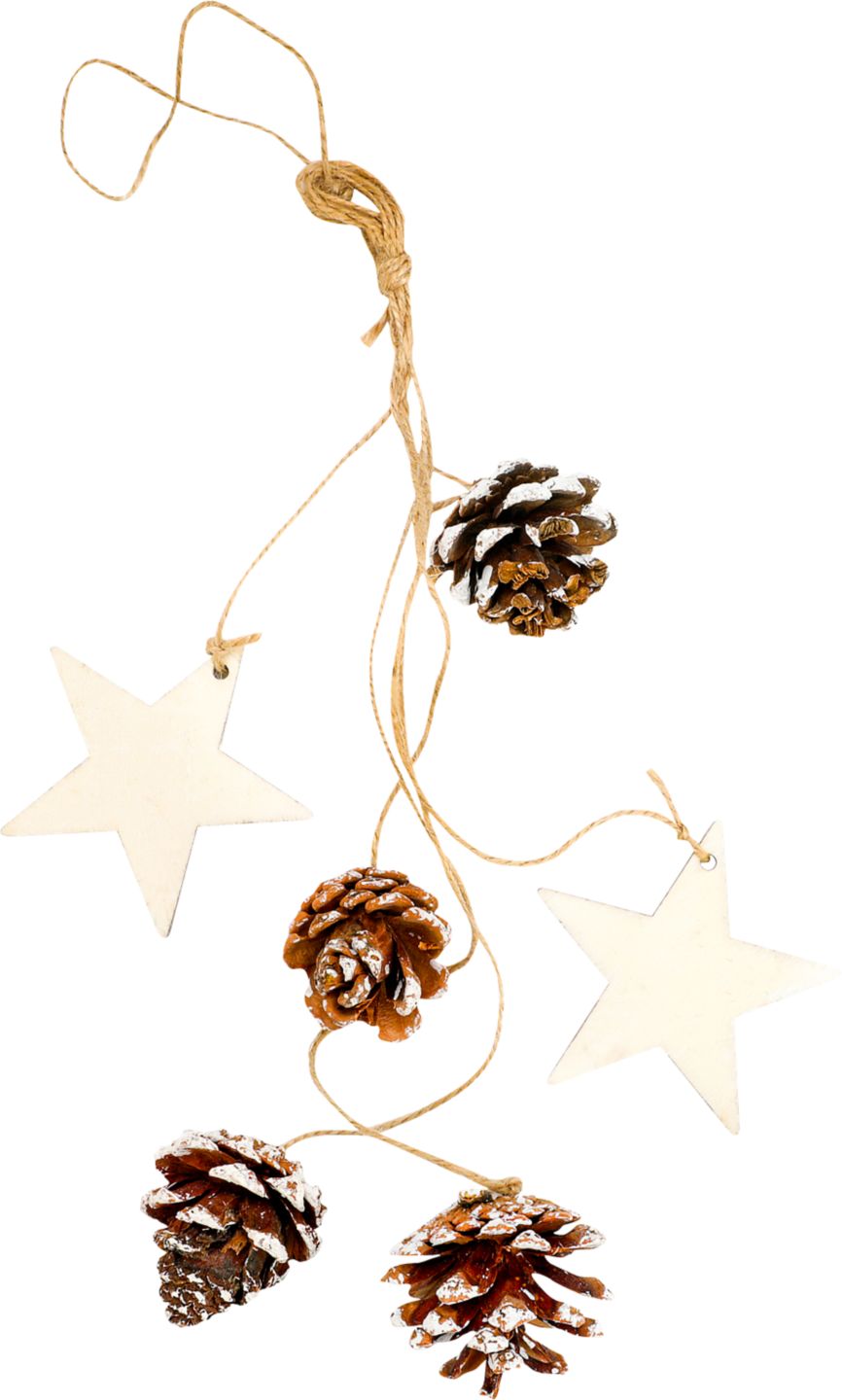 Závěsná dekorace dřevěná
hvězdy a šišky