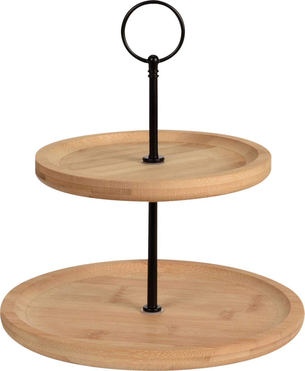 Stojan dvoupatrový materiál: bambus, kov
průměr: 16,5 a 21,5 cm