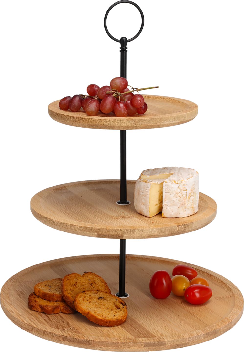 Stojan materiál: kov, bambus
průměr: 16,5, 21 a 28 cm