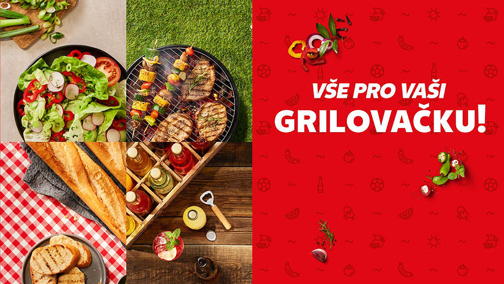 grilovaní, tvar srdce, text: vše pro vaši grilovačku!