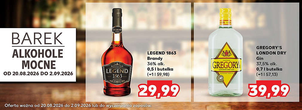 alkohole mocne, rum, gin, koniak - w ofercie Kauflandu